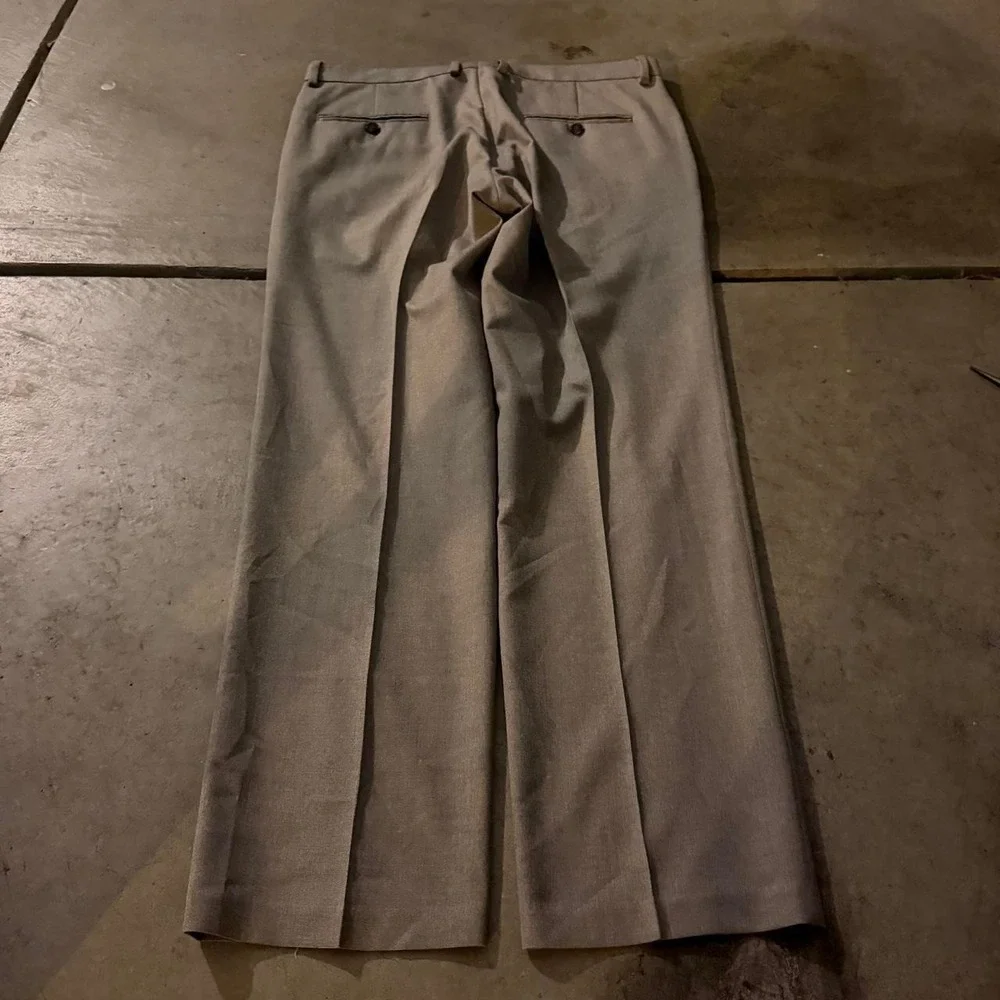 34x30 Grey Pleated Baggy Wide Leg Dress Pants Y2K Grunge 2000s Vintage